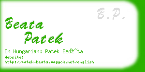 beata patek business card